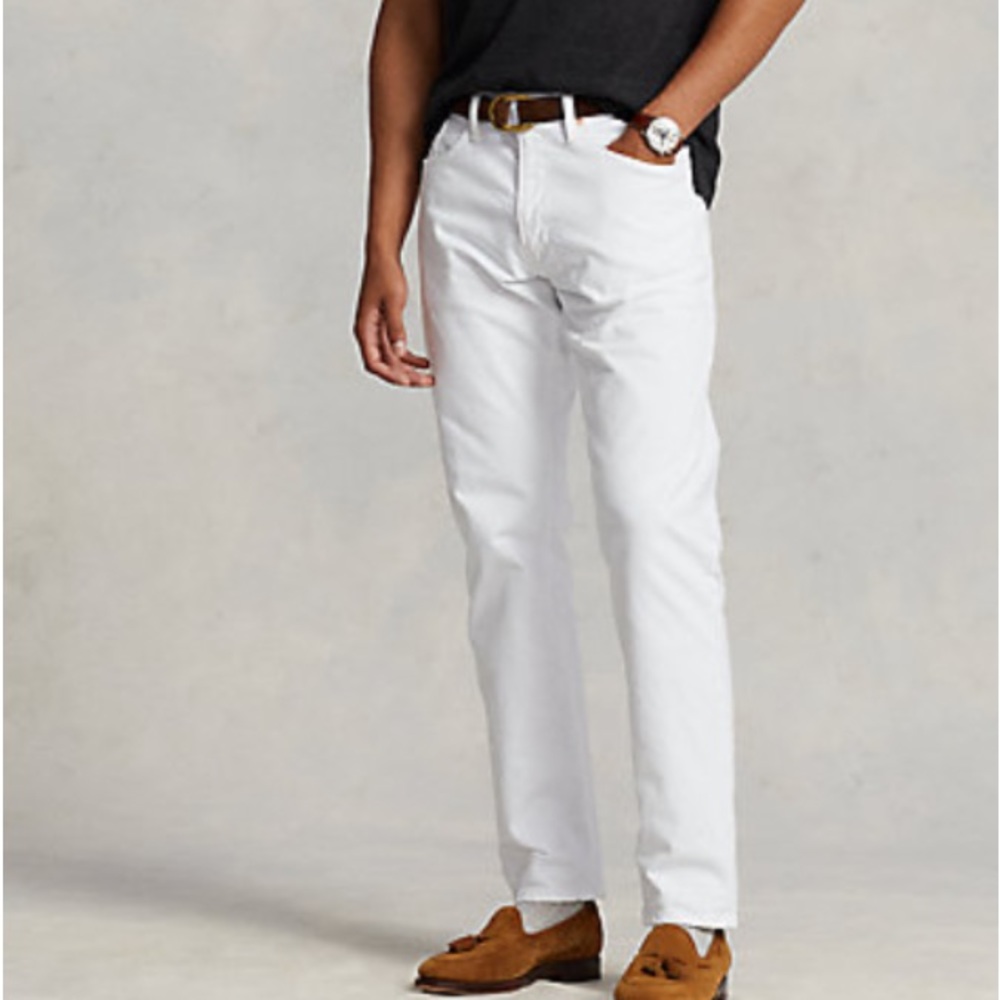 POLO RALPH LAUREN white Hampton relaxed straight jeans size 33 30